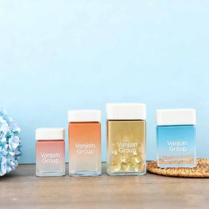 Lüks boş cam gıda tozu sağlık hap takviyesi şişe ambalajlama kare <span class=keywords><strong>c</strong></span> vitamini Serum kapsül hap şişeleri - Product Image 5