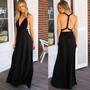 Vestido Maxi de Mujer con Espalda Descubierta y Cintura Fruncida, Estilo Boho Elegante para Vacaciones en la Playa o Fiestas de Damas de Honor - Product Image 2
