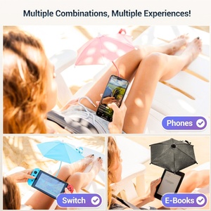Anti-Glare Business Gifts Phone <b>Umbrella</b> 25cm Diameter with Manual Magnetic Sticker Ring for All Smartphones Sun Protection - Product Image 5