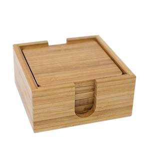 Eco Friendly Wood Craft Design Durable Natural Material Perfect Bamboo Coaster Set With Holder For <b>Table</b> <b>Protection</b> Elegant - Product Image 3