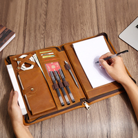 Porte-documents de voyage en cuir Crazy Horse pour hommes en gros, organiseur de documents A5, porte-tablette en cuir véritable