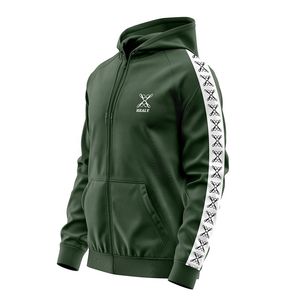 เสื้อฮู้ดมีซิปมีฮู้ดสำหรับทุกเพศเสื้อมีฮู้ดเย็บปักแบบรูดซิปพร้อมเทปพิมพ์โลโก้บนแขนเสื้อ - Product Image 2