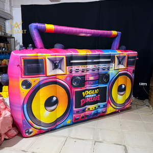 Modèle de lecteur de musique gonflable décoré pour festival de musique, <span class=keywords><strong>radio</strong></span> gonflable géante style disco pour fête estivale en plein air - Product Image 3
