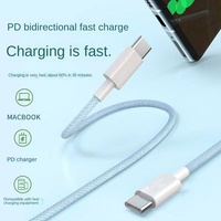 Cable de Datos USB-C a USB-C de Carga Rápida de 60W con Revestimiento de Nailon para Computadoras Portátiles, Computadoras y Dispositivos Inteligentes, Superventas