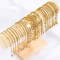 Edelstahl-Armband-Set für Damen, 18K vergoldet, anlaufgeschützt, wasserdicht, Gliederkette, Schmuckset, Großhandel