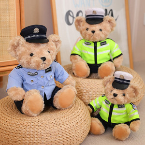 ตุ๊กตาสัตว์น่ารักพร้อมเสื้อผ้าตุ๊กตาหมีเท็ดดี้ตำรวจดีไซน์ใหม่