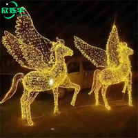 Grandes lumières décoratives de renne de Noël LED 3D Outdoor Park