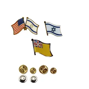 금속 공예 아연 합금 맞춤형 모형 자기 버클 나비 버클과 국가 깃발 옷깃 핀