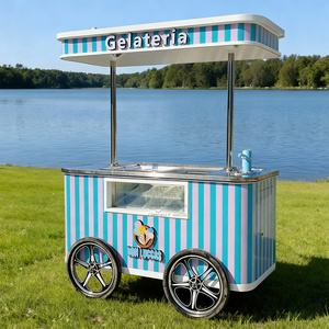 Carrito expositor móvil para helados y gelatos, congelador, carrito de comida, carrito de flores para exterior, carrito de mano - Product Image 2
