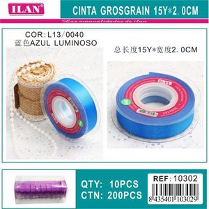 Ruban gros-grain Ilan 15Y 2,0 cm bleu vif pour artisanat et emballage cadeau - Product Image 3