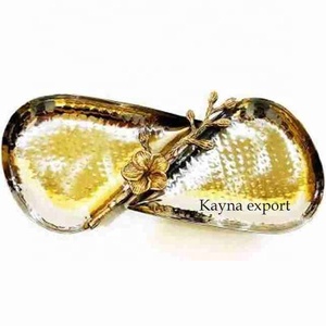 Elegante Tazón de Servir de Acero Inoxidable Moderno y Lujoso con un Hermoso Diseño de Rama de Metal Dorado para Regalos Empresariales - Product Image 1