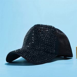 New Diamond Baseball Cap Curved Eaves Women Outdoor Mesh Trucker <b>Hat</b> with Rhinestones - Product Image 2