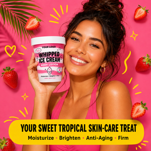 Crème hydratante, éclaircissante et raffermissante 3 en 1, légère, non grasse, nourrissante en profondeur, pour peaux sèches et rugueuses, lotion corporelle à la crème glacée à la fraise - Product Image 6