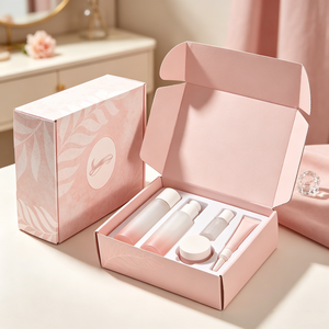 Boîte d'expédition en carton ondulé écologique avec <span class=keywords><strong>logo</strong></span> personnalisé imprimé, couleurs mélangées, emballage en papier pour cosmétiques - Product Image 1