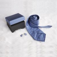 Ensembles de boîte-cadeau de bouton de manchette et de cravate en soie 100% formel classique personnalisé pour les hommes