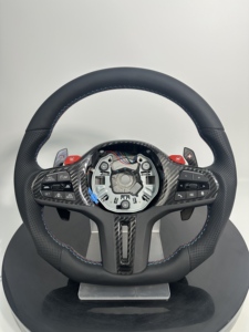 Volant sport en cuir Alcantara Nappa, fibre de carbone forgée, texture de cuir blanc personnalisée pour <span class=keywords><strong>BMW</strong></span> X <span class=keywords><strong>M</strong></span> Series F G Chassis - Product Image 2