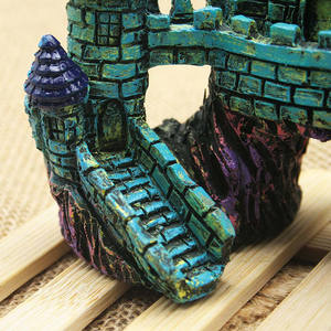 การ์ตูนปราสาทโบราณ <span class=keywords><strong>Aquarium</strong></span> Fish Tank เครื่องประดับอิฐเรซิ่นสีม่วงปราสาทพิพิธภัณฑ์สัตว์น้ำปราสาทพิพิธภัณฑ์สัตว์น้ำ Fish Tank - Product Image 5