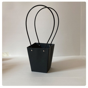 Bolsa de Flores Roja, Bolsa de Cartón Plegable de Cuero, Caja de Flores para Festivales, Arreglo Floral, Bolso de Mano, Cesta - Product Image 5