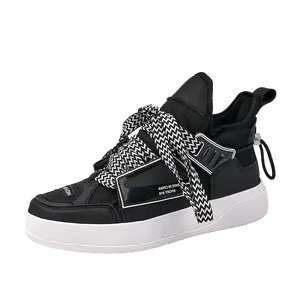 Greatshoes Oem Custom Shoe Low Moq Sneakers For Men,Black Casual Sneakers For Men,Hight Top Sneakers Custom Logo