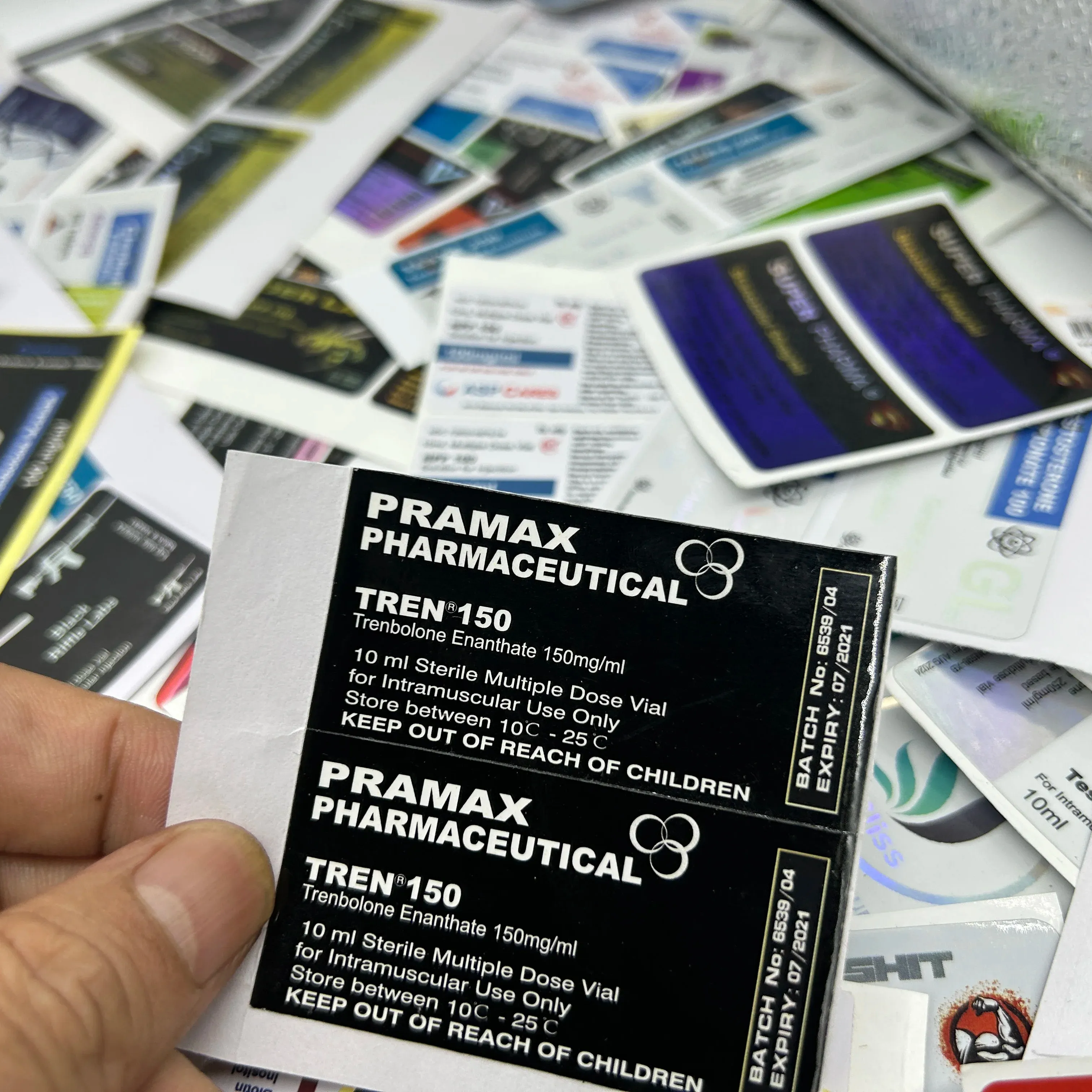 Vendita calda di prodotti farmaceutici per iniezione 10ml di Pharma iniezione in bianco iniettabile fiala di adesivi etichetta