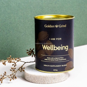 Free Sample <b>Large</b> 500g Recyclable Empty Round Canister Coffee Biscuit Storage <b>Box</b> Food Loose Tea Can Package for Food Grade - Product Image 3