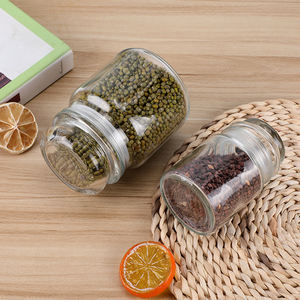 Frascos de Vidrio Herméticos Transparentes Redondos de 120ml, 200ml, 500ml y 650ml para Almacenamiento de Alimentos Secos, Nueces, Café, con Tapa de Vidrio, Venta al Por Mayor - Product Image 3