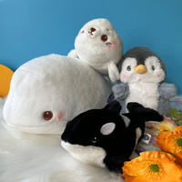En gros, Peluches et figurines en coton PP : Dauphin d'aquarium, Orca, Pingouin, Ours polaire, Baleine Beluga, Phoque, Requin, Cadeau