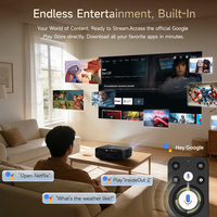 Projecteur intelligent Google TV Pxdodya prenant en charge Netflix, YouTube et plus de 4000 applications, haut-parleur 40W, projecteur de cinéma maison et de divertissement