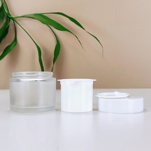 Envase de Crema para el Cuidado de la Piel Personalizado Único, Doble Pared, 50g, Boca Ancha, Frasco Cuadrado de Vidrio Cosmético Blanco de Lujo con Tapa - Product Image 2