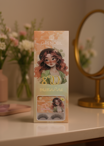 Ciglia Finte Grenobil 8D, Striscia Completa, Spesse e Voluminose, Curvatura D, in Fibra Sintetica, con Fascia Trasparente - Product Image 2