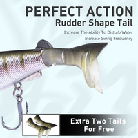 120mm 17.5g leurres de pêche ABS multi-articulés appâts durs flottants méné nageur queue souple Wobblers pour bar brochet rivières lacs