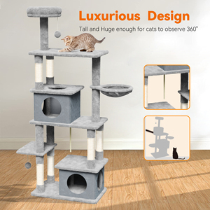 Modern Large 4-Level Cat Tree with Plush Climbing Frame Nest <b>Scratching</b> <b>Post</b> Multi-Level Design 10kg for Indoor Cats All Seasons - Product Image 4
