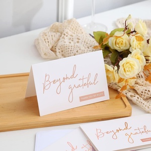 Tarjetas de agradecimiento "Beyond Grateful" de oro rosa, sobres de impresión tipográfica incluidos para bodas, despedidas de soltera, notas para baby shower - Product Image 5
