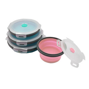 गर्म बिक्री 100% खाद्य ग्रेड गोल आकार खाद्य भंडारण कंटेनर पुन: प्रयोज्य सिलिकॉन बंधनेवाला दोपहर के भोजन के बॉक्स - Product Image 4