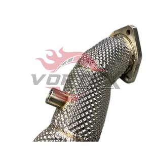 Downpipe catalyzed Vortex 304 pour Porsche Cayenne Turbo GTS E3 4.0T V8 2018-2025 avec bouclier thermique, sans voyant d'avertissement moteur - Product Image 4