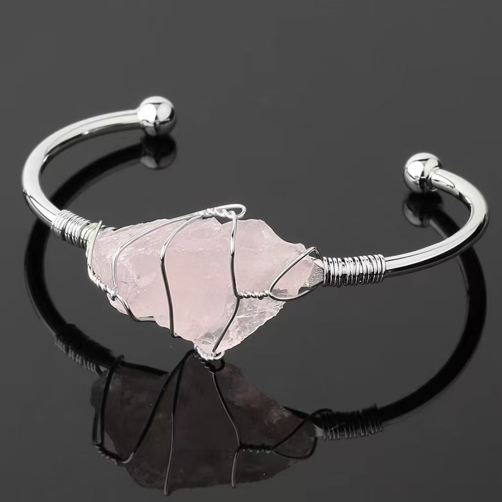 Quartz rose argenté