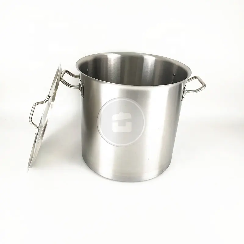Factory best selling big tall straight-shaped soup pot 30 liter non-magnetic stainless steel stock pot