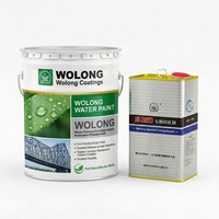 Revêtement liquide époxy bi-composant aqueux Wolong brillant pour brossage, traçage et pulvérisation, idéal pour les machines lourdes et les structures en acier robustes