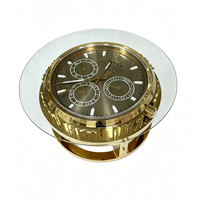Luxuriöser Goldener Uhren-Couchtisch Moderner Designer Chronograph-Zifferblatt Gehärtetes Glas Beistelltisch für Villen und Luxuswohnungen Projekte