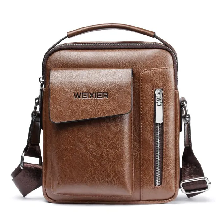 Latest amazon weixier brand leisure business synthetic leather crossbody bag for men