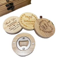 Ensemble d'ouvre-bouteille magnétique pour bouteille de bière en bois de bambou personnalisable Porte-clés pour réfrigérateur pour cadeaux de mariage et décorations d'invités