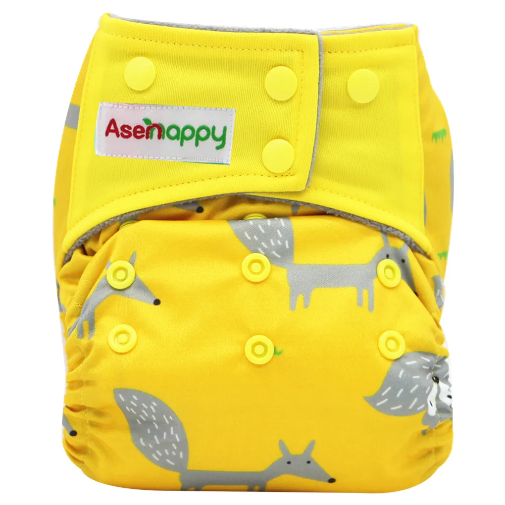 Asenappy AIO Cloth Diaper Soft Absorbent Baby Cloth Diaper Washable All In One Diaper