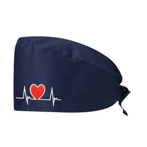 Casquette d'infirmière 100% coton avec broderie, chapeau chirurgical réglable unisexe, bonnets de travail pour hôpital, salon de beauté, vêtements de travail - Product Image 5