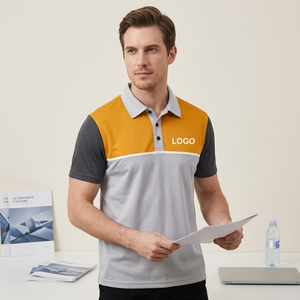 Chemise pour homme à blocs de couleur personnalisés, manches courtes, respirante, séchage rapide, jersey, logo sur le devant, style décontracté, fabriquée au Bangladesh - Product Image 2