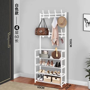 Porte-vêtements 5 niveaux 80 cm, étagère à chaussures multi-niveaux, étagère DIY pour chapeaux et chaussures à poser derrière la porte, organisateur de rangement simple sur pied - Product Image 5
