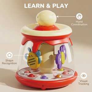 Juguete de Carrusel para Bebés, Juguete Educativo para Presionar Botones y Fortalecer la Mano, con Pelota Saltarina para el Desarrollo Temprano - Product Image 6