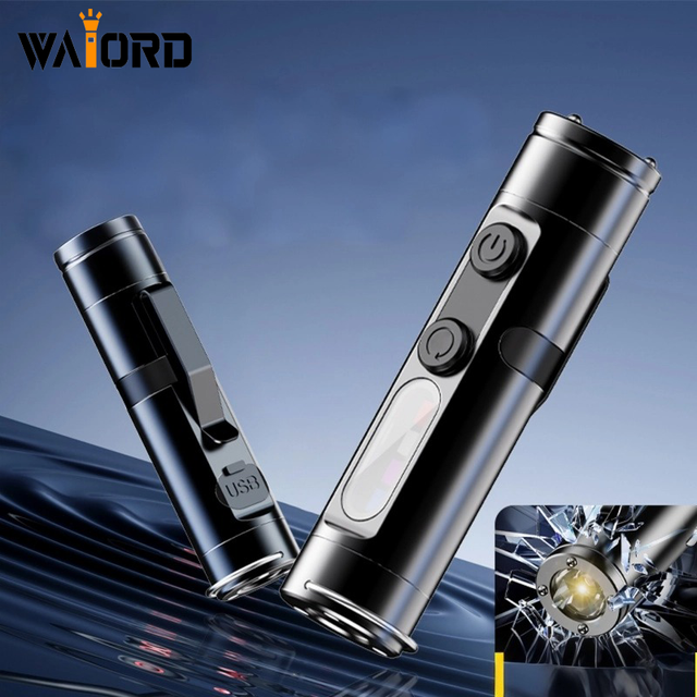 Gift Tactical LED Pen Pocket Keychain EDC Torch Rechargeable Aluminum Alloy Tactical Flashlight for Outdoor Emergency Camping