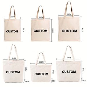 <b>Large</b> Capacity Custom <b>Canvas</b> Cotton Tote <b>Bag</b> for Women Recyclable with Letter Pattern Handbag - Product Image 4