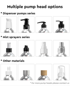 En stock bouteilles métalliques <span class=keywords><strong>argent</strong></span>ées en <span class=keywords><strong>aluminium</strong></span> de 250ml divers couvercles de pompe pour emballage de produit de nettoyage de shampooing de parfum liquide - Product Image 5