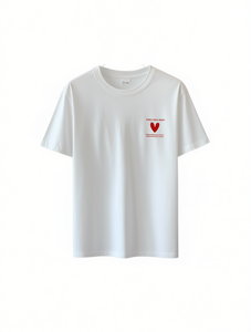 T-Shirt Estiva da Donna Y2K, Manica Corta Larga con Stampa Cuori Rossi, Girocollo, Abbigliamento Casual per San Valentino, 100% Cotone Jersey - Product Image 1